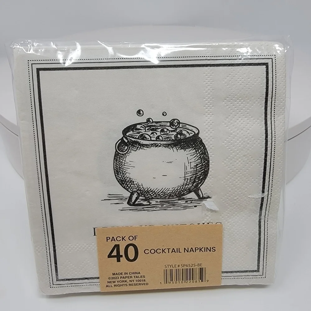 Halloween DRINK UP WITCHES Paper Cocktail Napkins cauldron 2 Packs of 40 T25